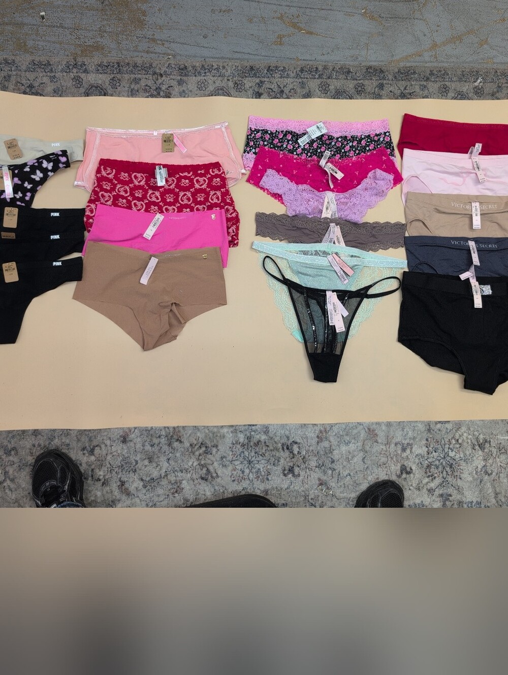 Victoria Secret PINK Assorted Styles Colors Panties Size Large Lot of 20